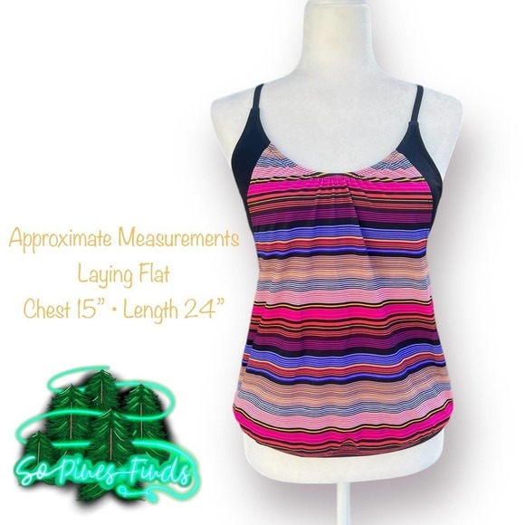 ATHLETA Stripe Tank Tankini Size 34 B 34 C - Picture 11 of 11